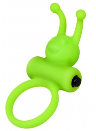 Зеленое эрекционное виброкольцо на пенис Cock Ring - A-toys - в Элисте купить с доставкой