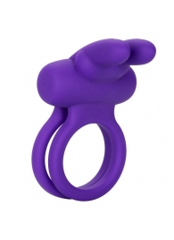 Фиолетовое двойное эрекционное кольцо Silicone Rechargeable Dual Rockin Rabbit - California Exotic Novelties - в Элисте купить с доставкой