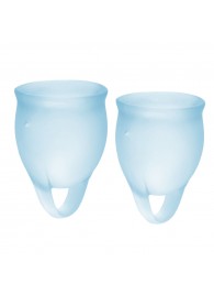 Набор голубых менструальных чаш Feel confident Menstrual Cup - Satisfyer - купить с доставкой в Элисте