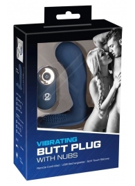 Синий вибростимулятор простаты Vibrating Butt Plug - 11,7 см. - Orion - в Элисте купить с доставкой