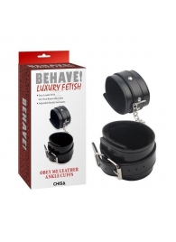 Черные оковы на ноги Obey Me Leather Ankle Cuffs - Chisa - купить с доставкой в Элисте