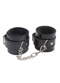 Черные оковы на ноги Obey Me Leather Ankle Cuffs - Chisa - купить с доставкой в Элисте