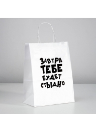 Подарочный пакет  Завтра тебе будет стыдно  - 30 х 24 см. - UPAK LAND - купить с доставкой в Элисте