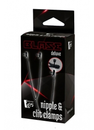 Черные зажимы на соски и клитор на цепочке DELUXE NIPPLE   CLIT CLAMPS - Dream Toys - купить с доставкой в Элисте