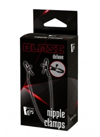 Черные зажимы на соски на цепочке BLAZE DELUXE NIPPLE CLAMPS - Dream Toys - купить с доставкой в Элисте