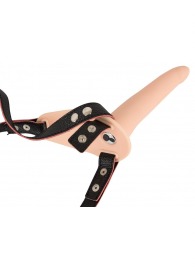 Телесный поясной страпон с вибрацией Vibrating Strap-On - 15,7 см. - Orion - купить с доставкой в Элисте