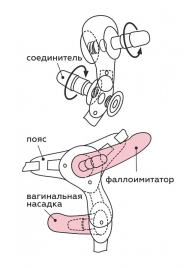 Черный пояс для женщин BEST SELECT с 3 насадками - LOVETOY (А-Полимер) - купить с доставкой в Элисте