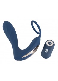 Синий вибростимулятор простаты с кольцом - 14,5 см. - Orion - в Элисте купить с доставкой