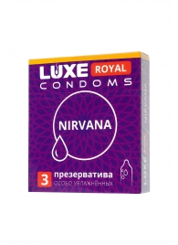 Презервативы с увеличенным количеством смазки LUXE Royal Nirvana - 3 шт. - Luxe - купить с доставкой в Элисте