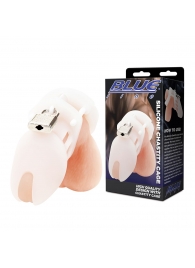 Белая клетка целомудрия Silicone Chastity Cage - BlueLine - купить с доставкой в Элисте