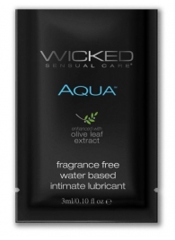 Легкий лубрикант на водной основе с алое Wicked Aqua - 3 мл. - Wicked - купить с доставкой в Элисте