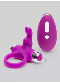 Лиловое виброкольцо с пультом ДУ Remote Control Cock Ring - Happy Rabbit - в Элисте купить с доставкой