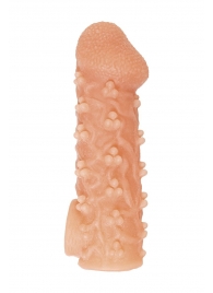 Телесная закрытая насадка с пучками шишечек Cock Sleeve Size S - 13,8 см. - KOKOS - в Элисте купить с доставкой