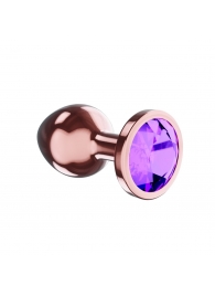 Пробка цвета розового золота с фиолетовым кристаллом Diamond Amethyst Shine S - 7,2 см. - Lola Games - купить с доставкой в Элисте