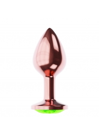 Пробка цвета розового золота с лаймовым кристаллом Diamond Emerald Shine S - 7,2 см. - Lola Games - купить с доставкой в Элисте