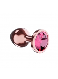 Пробка цвета розового золота с малиновым кристаллом Diamond Ruby Shine S - 7,2 см. - Lola Games - купить с доставкой в Элисте