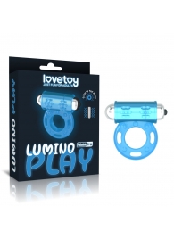 Голубое, светящееся в темноте эрекционное виброкольцо Lumino Play Vibrating Penis Ring - Lovetoy - в Элисте купить с доставкой