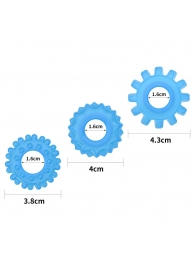 Набор из 3 голубых, светящихся в темноте эрекционных колец Lumino Play - Lovetoy - в Элисте купить с доставкой