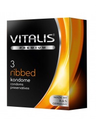 Ребристые презервативы VITALIS PREMIUM ribbed - 3 шт. - Vitalis - купить с доставкой в Элисте
