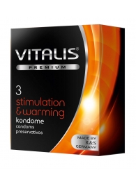 Презервативы VITALIS PREMIUM stimulation   warming с согревающим эффектом - 3 шт. - Vitalis - купить с доставкой в Элисте