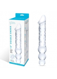 Прозрачный двухсторонний стимулятор 12  Double Ended Dildo - 28 см. - Glas