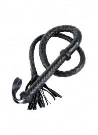 Длинный кожаный кнут с хлопушками на конце - ToyFa - купить с доставкой в Элисте