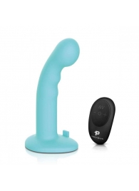 Голубая изогнутая насадка 6in Remote Control Ripple P-Spot G-Spot на черных трусиках - 16 см. - Pegasus - купить с доставкой в Элисте