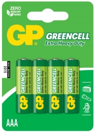 Батарейки солевые GP GreenCell AAA/R03G - 4 шт. - Элементы питания - купить с доставкой в Элисте