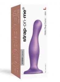 Фиолетовая насадка Strap-On-Me Dildo Plug Curvy size L - Strap-on-me - купить с доставкой в Элисте