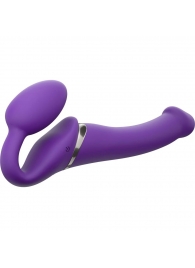 Фиолетовый безремневой вибрострапон Vibrating Bendable Strap-On - size L - Strap-on-me - купить с доставкой в Элисте