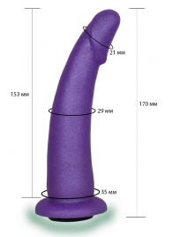 Фиолетовая гладкая изогнутая насадка-плаг - 17 см. - LOVETOY (А-Полимер) - купить с доставкой в Элисте