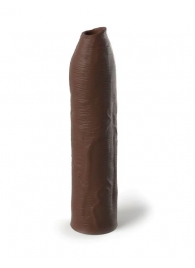 Коричневая насадка-удлинитель Uncut Silicone Penis Enhancer - 17,8 см. - Pipedream - в Элисте купить с доставкой