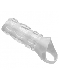 Насадка на пенис с кольцом для мошонки Clear Sensations Enhancer Sex Sleeve - 11,5 см. - XR Brands - в Элисте купить с доставкой