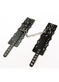 Узорчатые кожаные оковы с регулируемыми ремешками - Crazy Handmade - купить с доставкой в Элисте