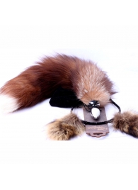 Игровой комплект: серебристая анальная пробка с пушистым хвостом и ободок-ушки - Crazy Handmade - купить с доставкой в Элисте