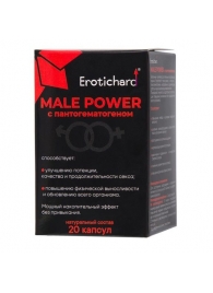 Капсулы для мужчин Erotichard male power с пантогематогеном - 20 капсул (0,370 гр.) - Erotic Hard - купить с доставкой в Элисте