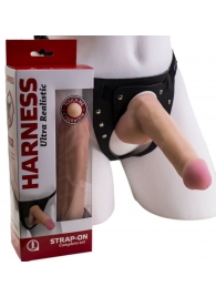 Страпон Harness из двух предметов: трусики с плугом и насадка-фаллос - 17 см. - LOVETOY (А-Полимер) - купить с доставкой в Элисте