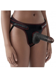 Женский темнокожий страпон Easy Strapon Set 7 Inch - 18 см. - Lovetoy - купить с доставкой в Элисте