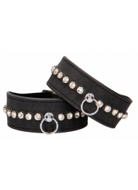 Черные поножи Diamond Studded Ankle Cuffs - Shots Media BV - купить с доставкой в Элисте