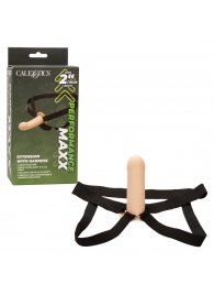 Телесный фаллопротез из силикона Extension with Harness - 15,75 см. - California Exotic Novelties - купить с доставкой в Элисте