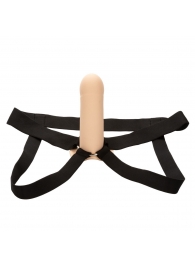 Телесный фаллопротез из силикона Extension with Harness - 15,75 см. - California Exotic Novelties - купить с доставкой в Элисте