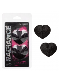 Черные пэстисы в форме сердечек Heart Pasties - California Exotic Novelties - купить с доставкой в Элисте