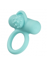 Аквамариновое эрекционное виброкольцо Silicone Rechargeable Nubby Lover’s Delight - California Exotic Novelties - в Элисте купить с доставкой