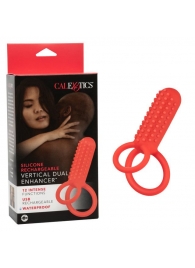 Красное эрекционное кольцо Silicone Rechargeable Vertical Dual Enhancer - California Exotic Novelties - в Элисте купить с доставкой