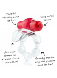 Виброкольцо с язычком и красным виброэлементом Overtime - Screaming O - в Элисте купить с доставкой