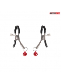 Серебристые зажимы на соски с шариками - Notabu - купить с доставкой в Элисте