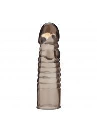 Дымчатая насадка-удлинитель Ribbed Realistic Penis Enhancing Sleeve Extension - 15,2 см. - BlueLine - в Элисте купить с доставкой