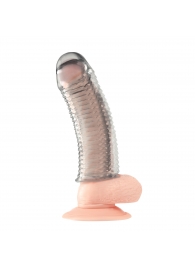 Текстурированная насадка на пенис Clear Textured Penis Enhancing Sleeve Extension - 16,5 см. - BlueLine - в Элисте купить с доставкой