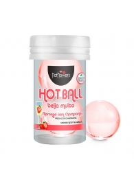 Лубрикант на масляной основе Hot Ball Beija Muito с ароматом клубники и шампанского (2 шарика по 3 гр.) - HotFlowers - купить с доставкой в Элисте