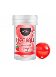 Лубрикант на масляной основе Hot Ball Beija Muito с ароматом клубники (2 шарика по 3 гр.) - HotFlowers - купить с доставкой в Элисте